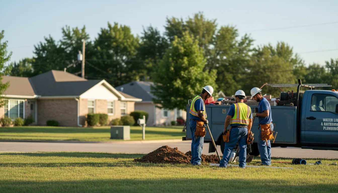 Residential water line and bathroom plumbing service in Mullinville, KS